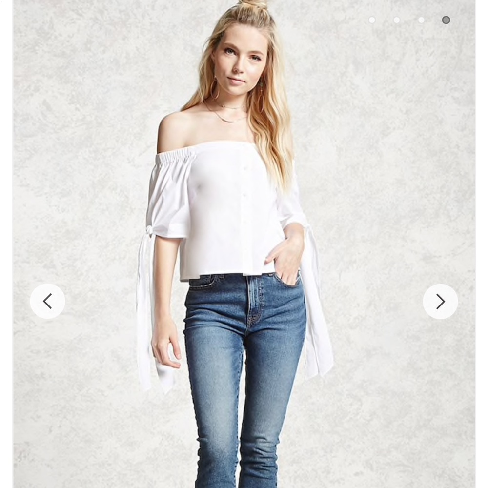 Brand new white off the shoulder top sz Large